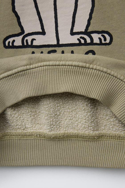 ZARA ТОЛСТОВКА С ПРИНТОМ, СВЕТЛО-БЕЖЕВЫЙ