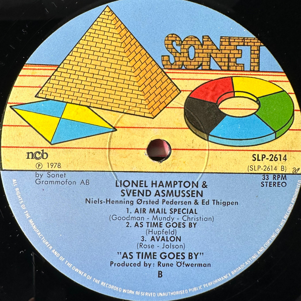 Lionel Hampton And Svend Asmussen ‎– As Time Goes By (Швеция 1978г.)