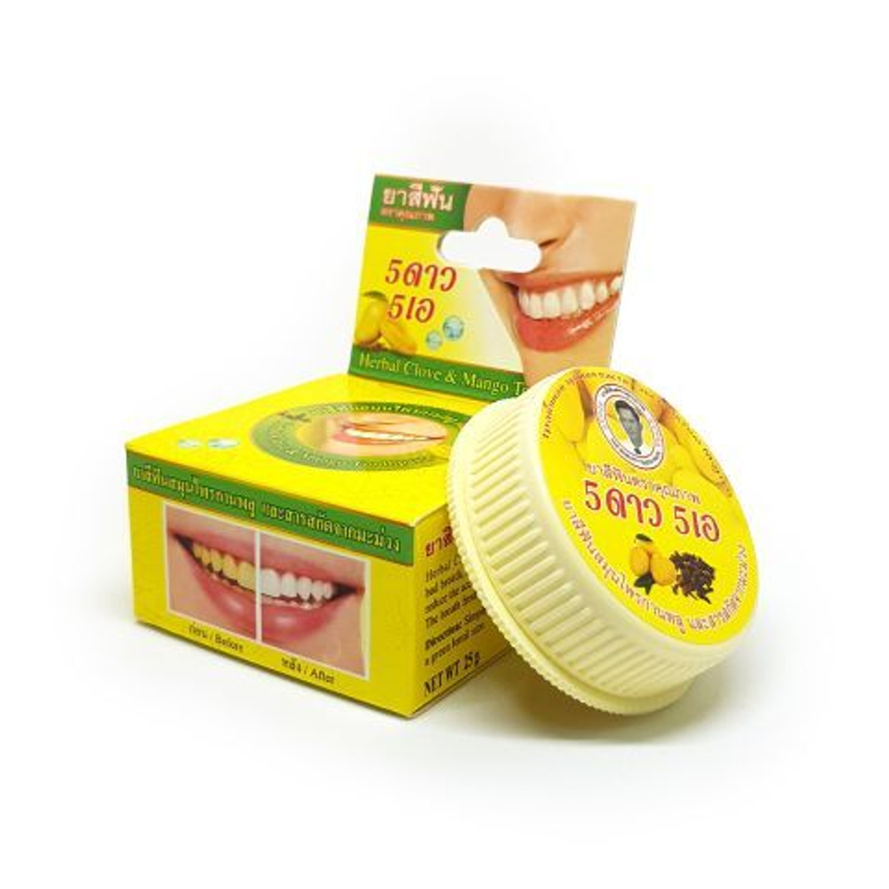 Твердая зубная паста гвоздика и манго 5 STAR Herbal Clove Toothpaste 25 гр