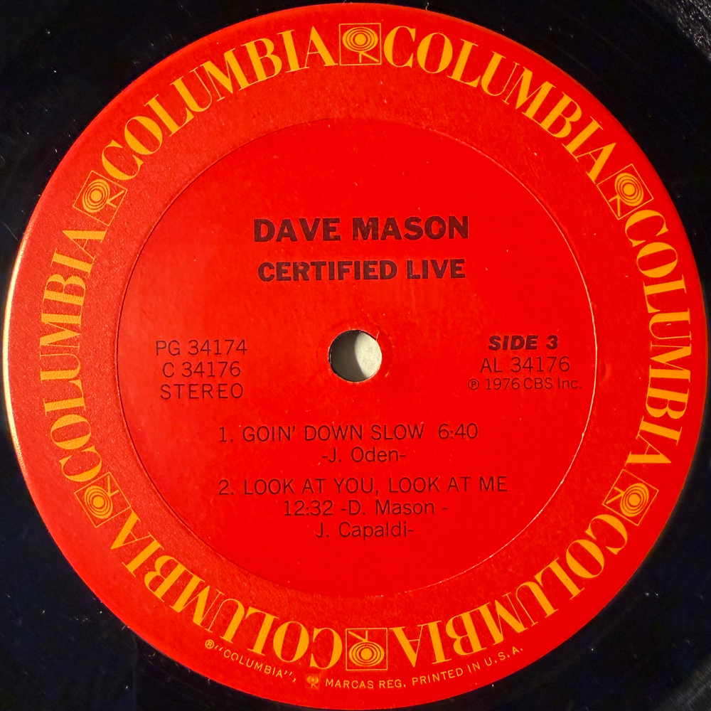 Dave Mason ‎– Certified Live 2LP (США 1976г.)Т