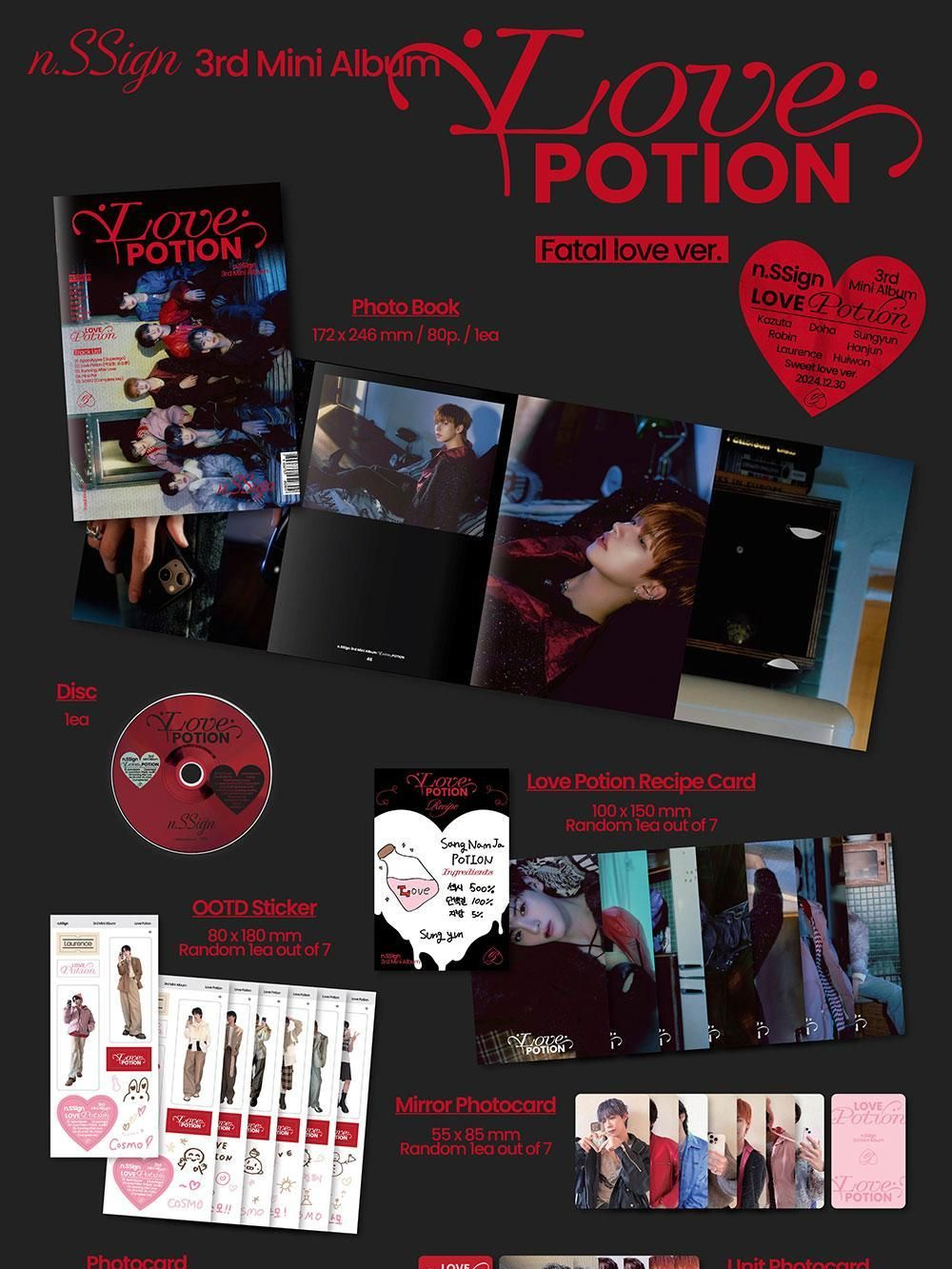 Альбом N.SSIGN - LOVE POTION 3rd Mini Album 2 Version SET