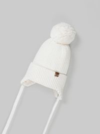 Шапка из смесовой шерсти "Молоко" на завязках