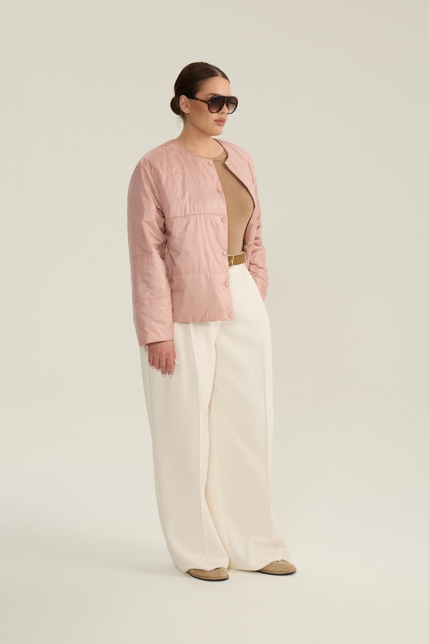 Куртка стеганая короткая, пудра