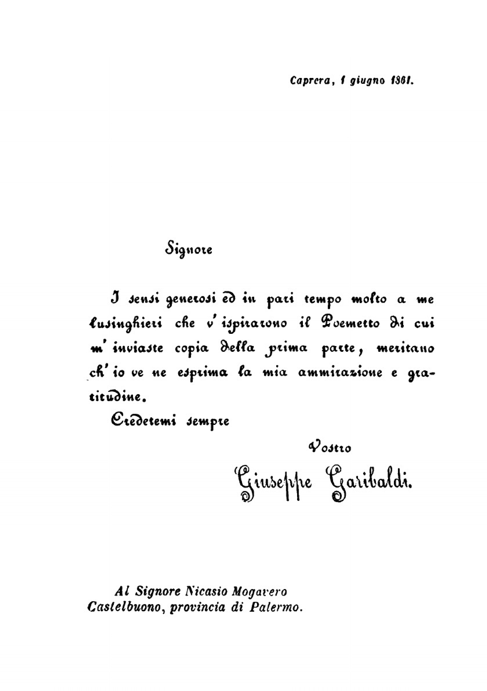 Giuseppe Garibaldi: poema in dieci canti | Nicasio Mogavero