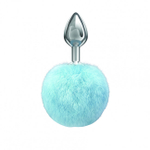 Анальная пробка с хвостом Diamond Twinkle Blue (Цвет: серебряный с синим)