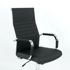 Кресло Barneo K-112 черная кожа, газлифт 3кл