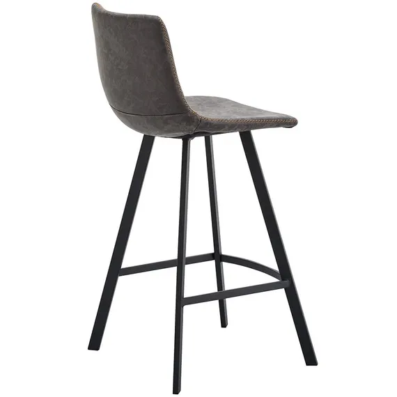 Полубарный стул Netro 66 см, серый на черных металлических ножках | Купить в Hallberg.ru