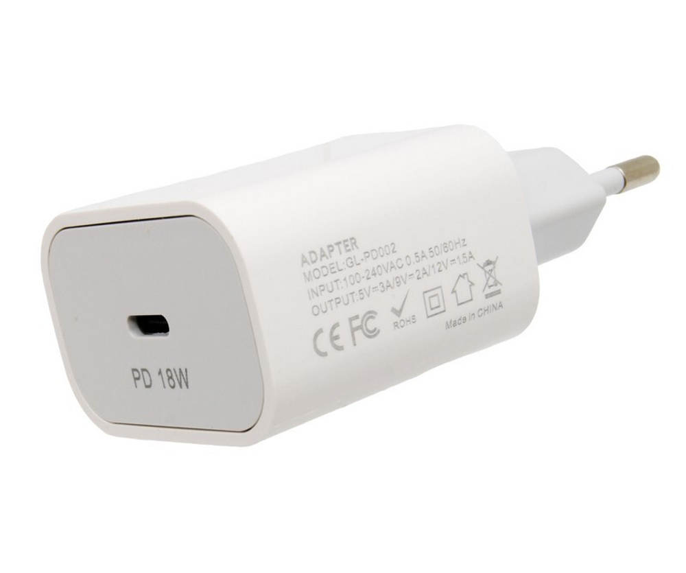 Сетевой адаптер питания GL-PD002 PD Type-C 18W (белый)