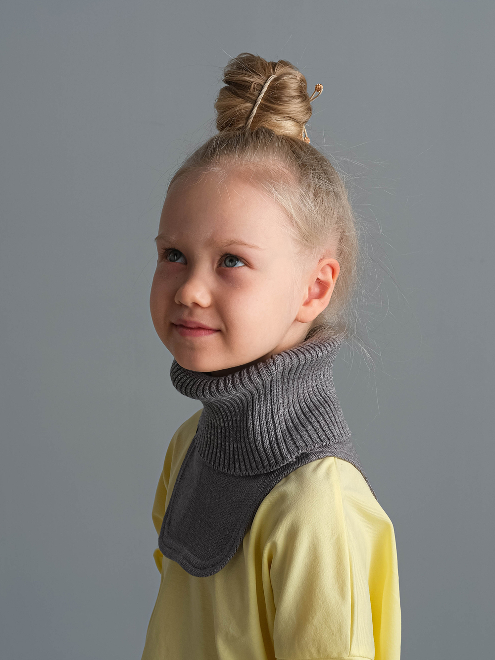 Манишка вязаная хлопковая (Пепельный)