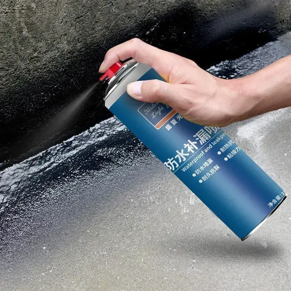 жидкая резина фикс про спрей 3в1 Водонепроницаемый для ремонта крыши, устранения утечек, герметизации трещин, предотвращения протечек на наружных стенах,300 мл(черное)