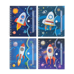 Блокнот детский Basir, с ручкой, на липучке, формат А6, серия "Космос", переплет 7БЦ, 15*13 см, 48 листов, ассорти