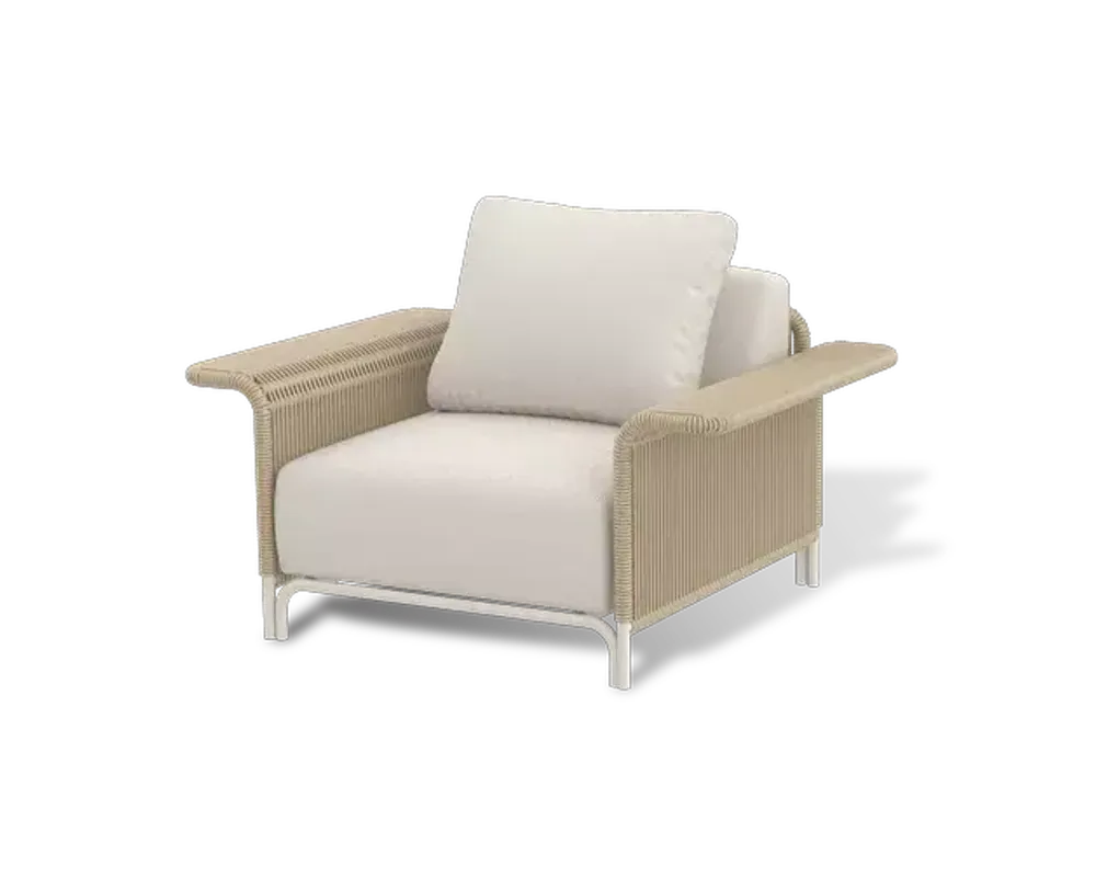 "Мальдивы" лаунж-зона из искусственного ротанга, цвет соломенный