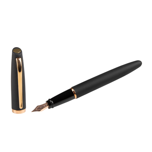 Перьевая ручка Aurora Style Resina Matt Black PGT, перо - F, в подарочной коробке