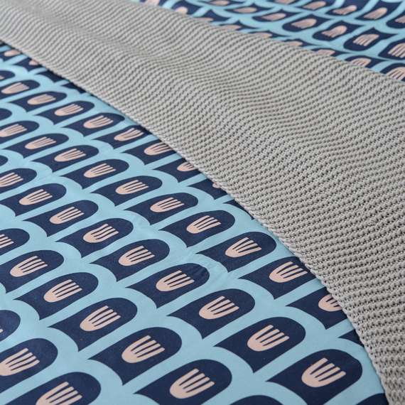 Комплект постельного белья из сатина голубого цвета с принтом &quot;Blossom Time&quot;, Cuts &amp; Pieces