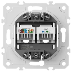 Donel механизм розетки RJ11 + RJ45 (двойная) cat.3/5e/ClassE-4/8, серия DB
