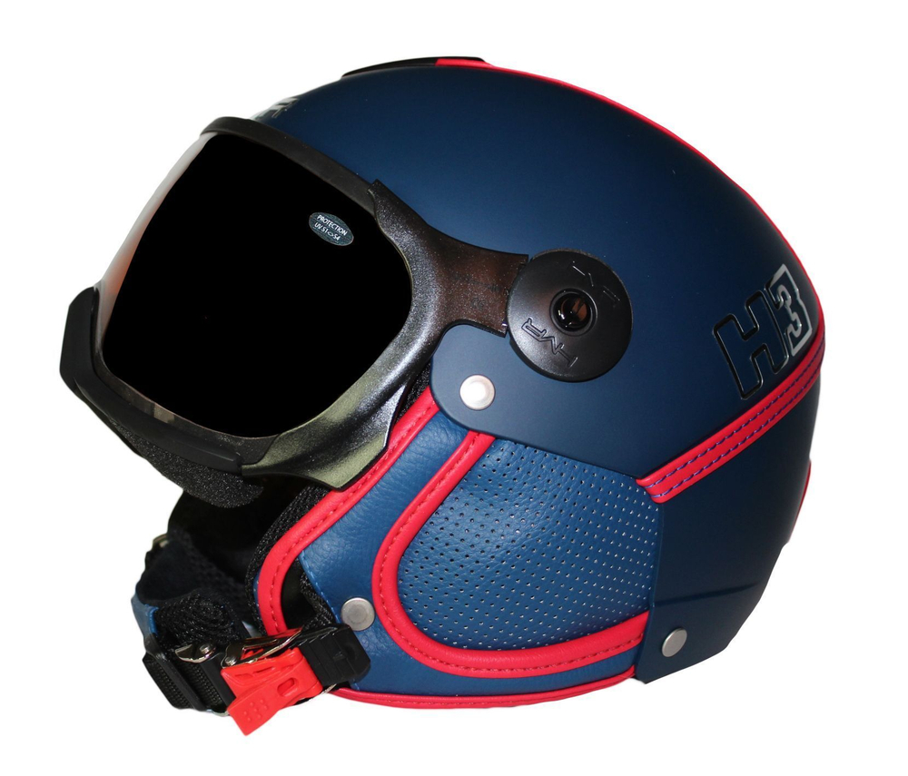 Шлем горнолыжный с визором HMR HERITAGE H3 Blue / Red 432_56/57 (M)+VTF11