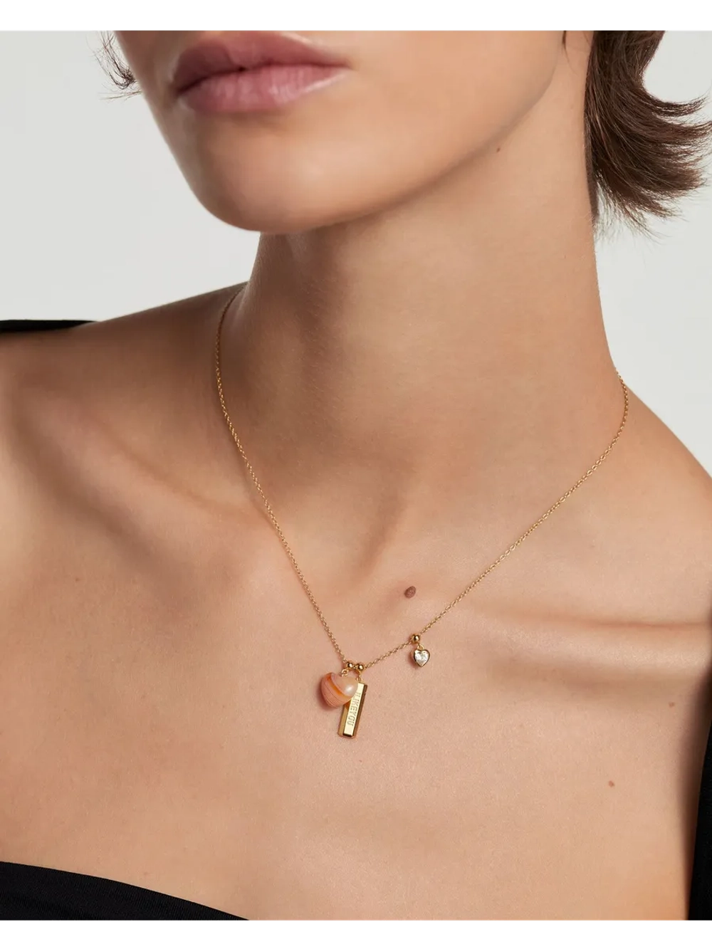 Подвеска-шарм Mini Heart серебро 925 пробы покрытое золотом