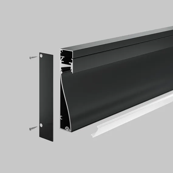 Алюминиевый профиль плинтус 80x18 (Черный, 2 м), ALM-8018-B-2M Led Strip alm-8018-b-2m