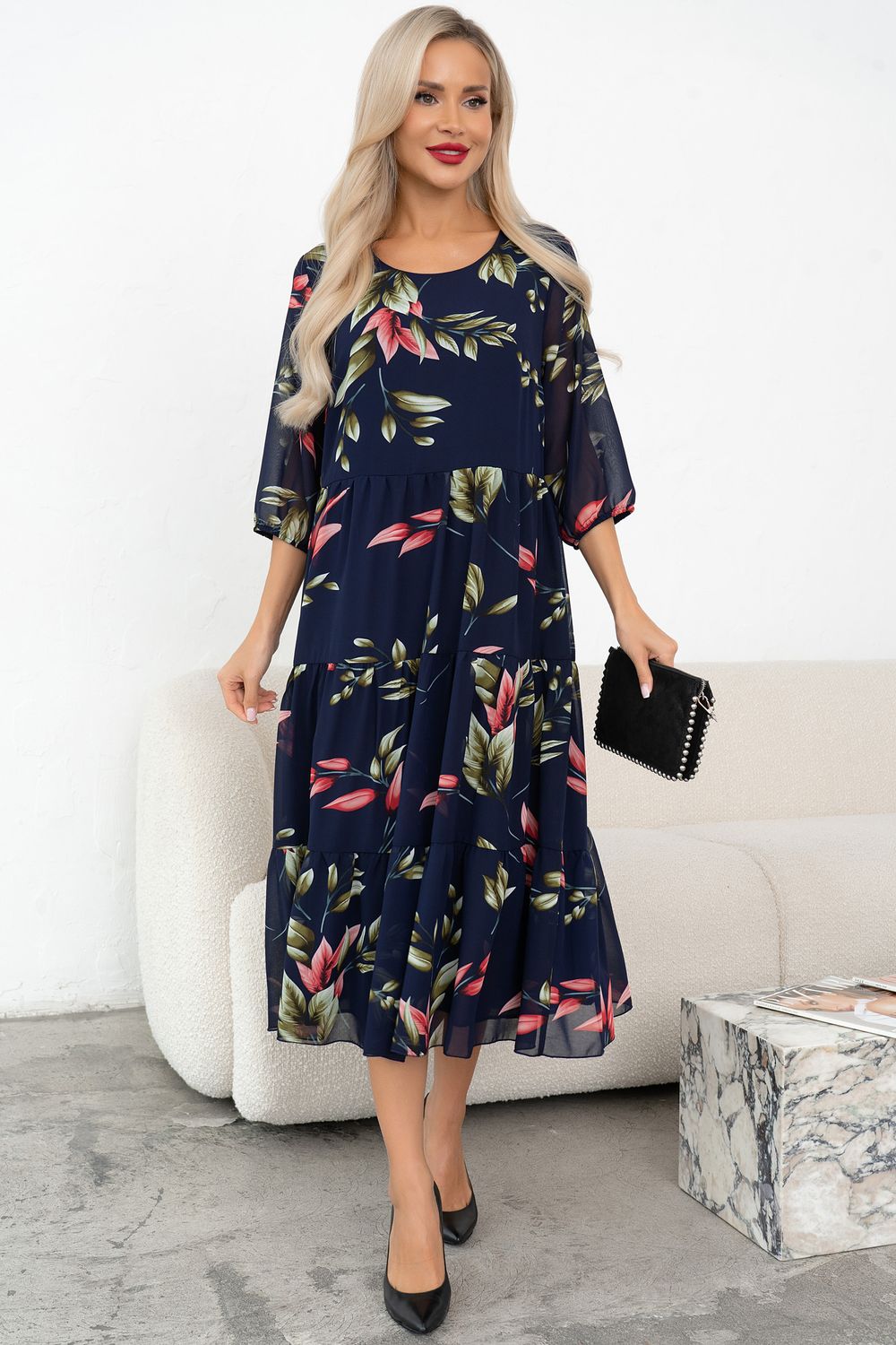 Платье Хелен (темно синий) Р11-2075/9 Nikol (Акция)