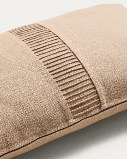 Чехол для подушки Luadia из хлопка цвета экрю с плиссировкой, 30 x 50 см