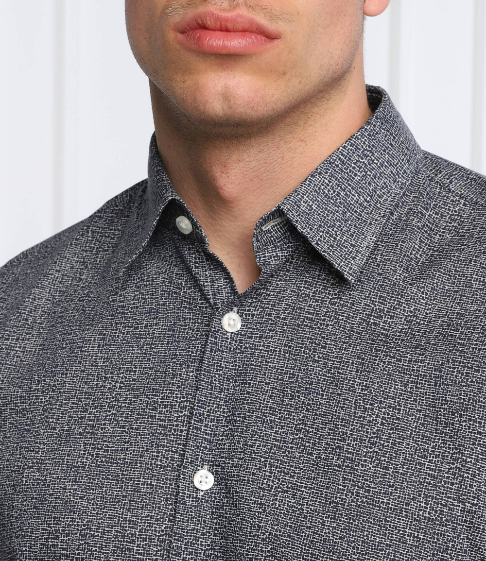 льняная рубашка ermino HUGO - темно-синий(50468085)