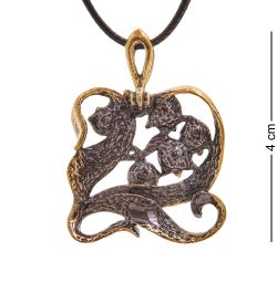 AM-3386 Подвеска «Ландыш серебристый» (латунь, янтарь)