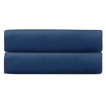 Простыня на резинке из премиального сатина темно-синего цвета из коллекции essential, 160х200х30 см