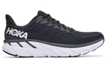 HOKA ONE ONE Cliffton 7 comfortable mesh shock absorption breathable low-cut casual running shoes men's black and white