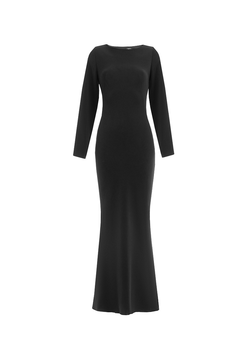 Платье приталенное с длинными рукавами черное 01-02-25 SS