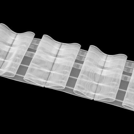Шторная лента Oz-Is арт. 4414 МР, бантовые складки, коэф. сборки 1:3,0; цвет прозрачный (ширина 100 мм)