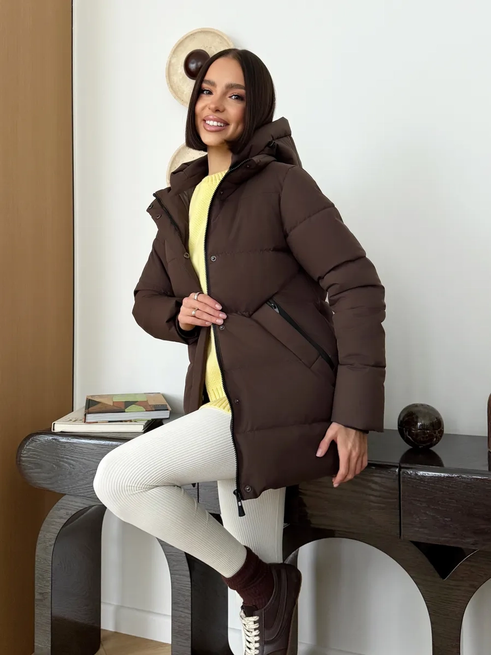 Куртка весенняя удлиненная со съемным капюшоном