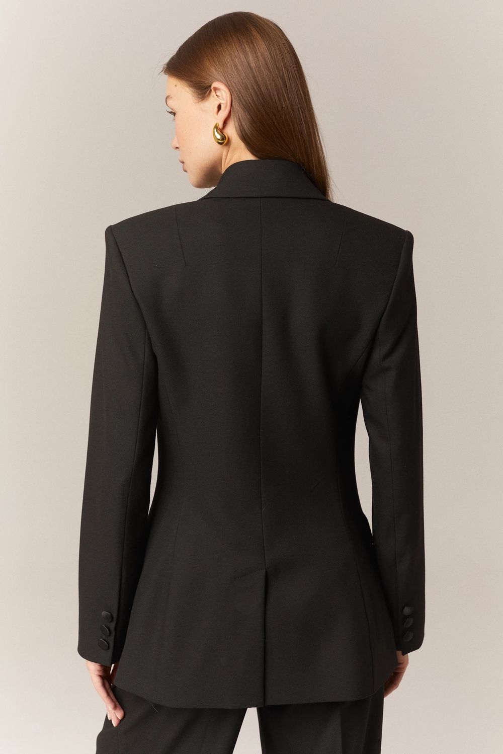 Пиджак смокинг двубортный черный