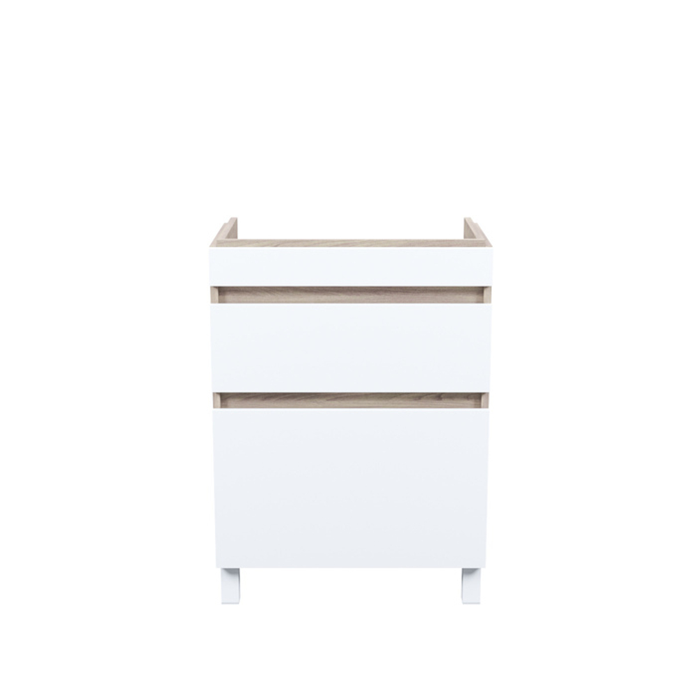 Тумба напольная с ящиками IDDIS Zodiac, 60 см, белая/под дерево, ZOD6ABFi95