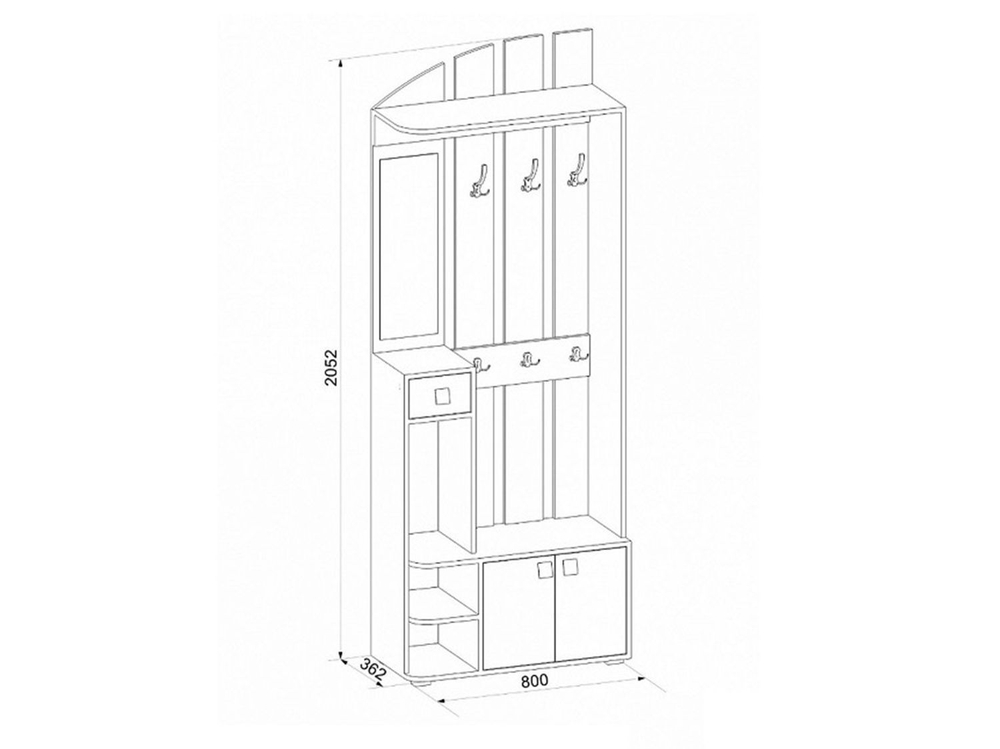 Ивушка 25 Прихожая Ясень Шимо Темный / Светлый