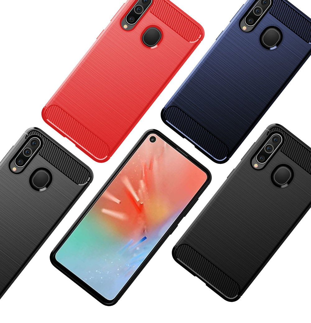 Чехол для Samsung Galaxy A60 (Galaxy M40) цвет Red (красный), серия Carbon от Caseport