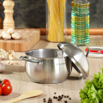 Кастрюля нерж, 1.9 л, с крыш, Daniks, Мальта, GS-01345KS-16CA, индукц