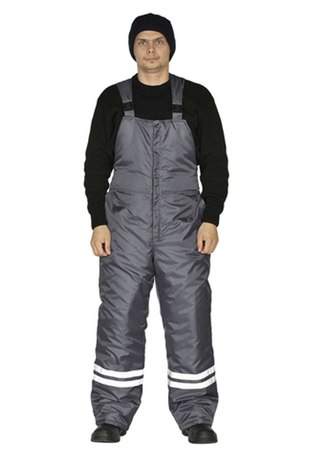 Полукомбинезон зимний "Стим" серый/красный