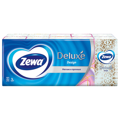 Zewa Deluxe Дизайн нос.платки 10 шт.