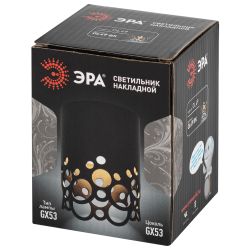 Светильник настенно-потолочный спот ЭРА OL49 BK GX53 IP20 черный | Накладные светильники