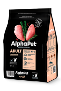 AlphaPet 0,4кг Superpremium с цыпленком сухой для кошек