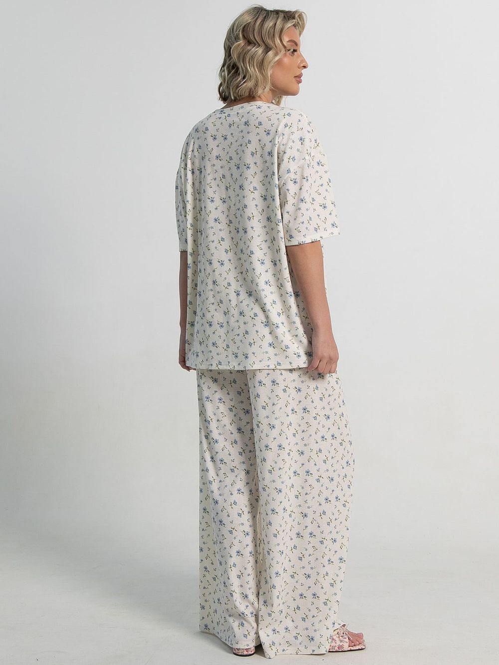 Костюм домашний с брюками Мона (бежево-голубой) К15210-1М LT Collection