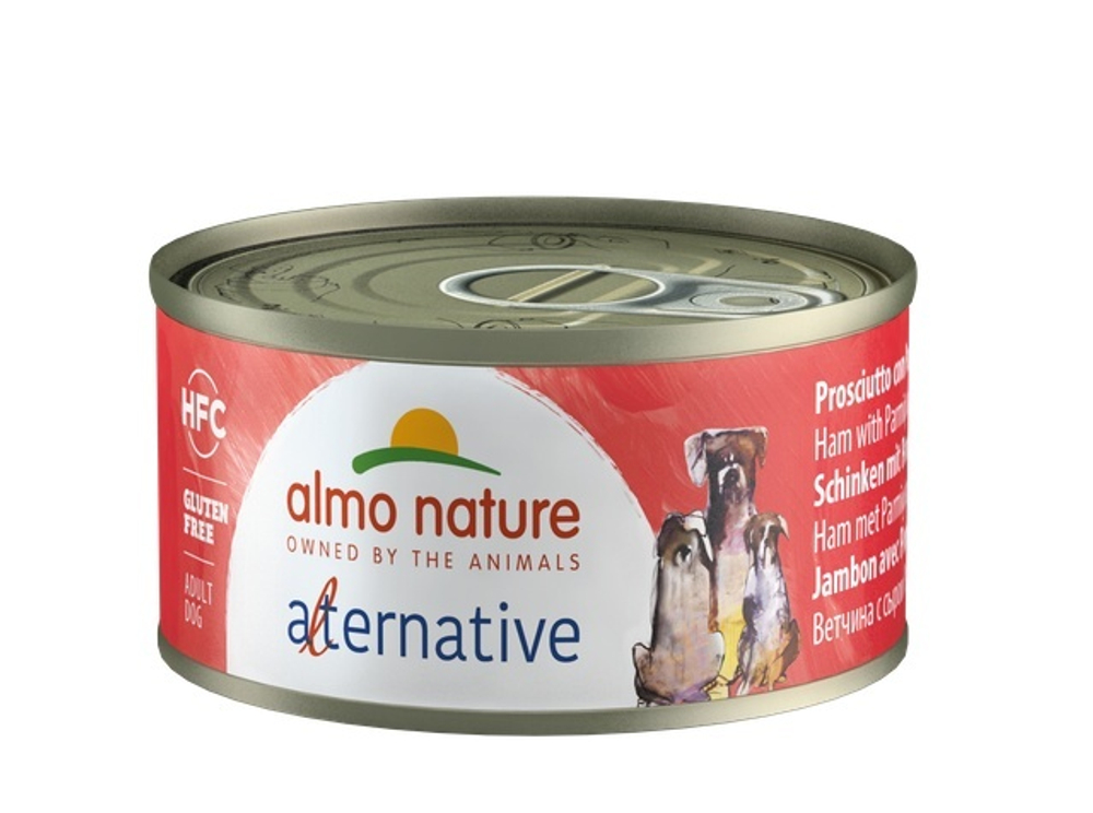 Almo Nature Alternative Консервы для собак "Ветчина и пармезан", 55% мяса (HFC ALMO NATURE ALTERNATIVE DOGS HAM AND PARMESAN) 0,07 кг x 1 шт.