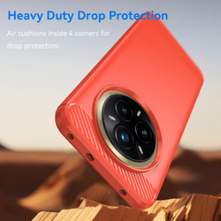 Чехол красного цвета на Realme 14 Pro+ Плюс, серия Carbon (дизайн под карбон) от Caseport