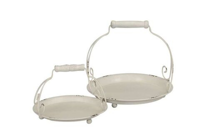 Набор из 2-х подносов "Антик" 20x3см / 24x3,5см + 12/20см ручки