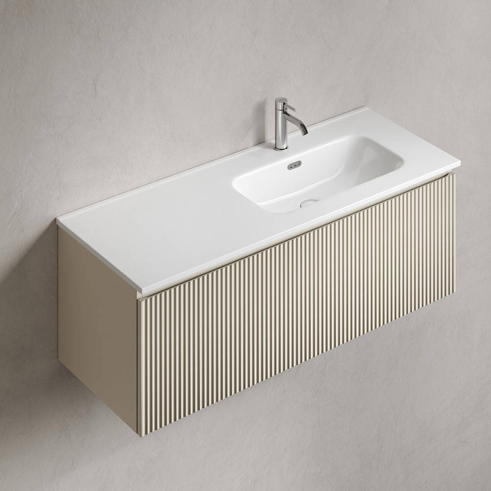 Тумба подвесная SANCOS Snob R 1.0 1195х445х406, c одним ящиком оснащенным доводчиками, Beige Soft , арт.SNR1.0120RCE