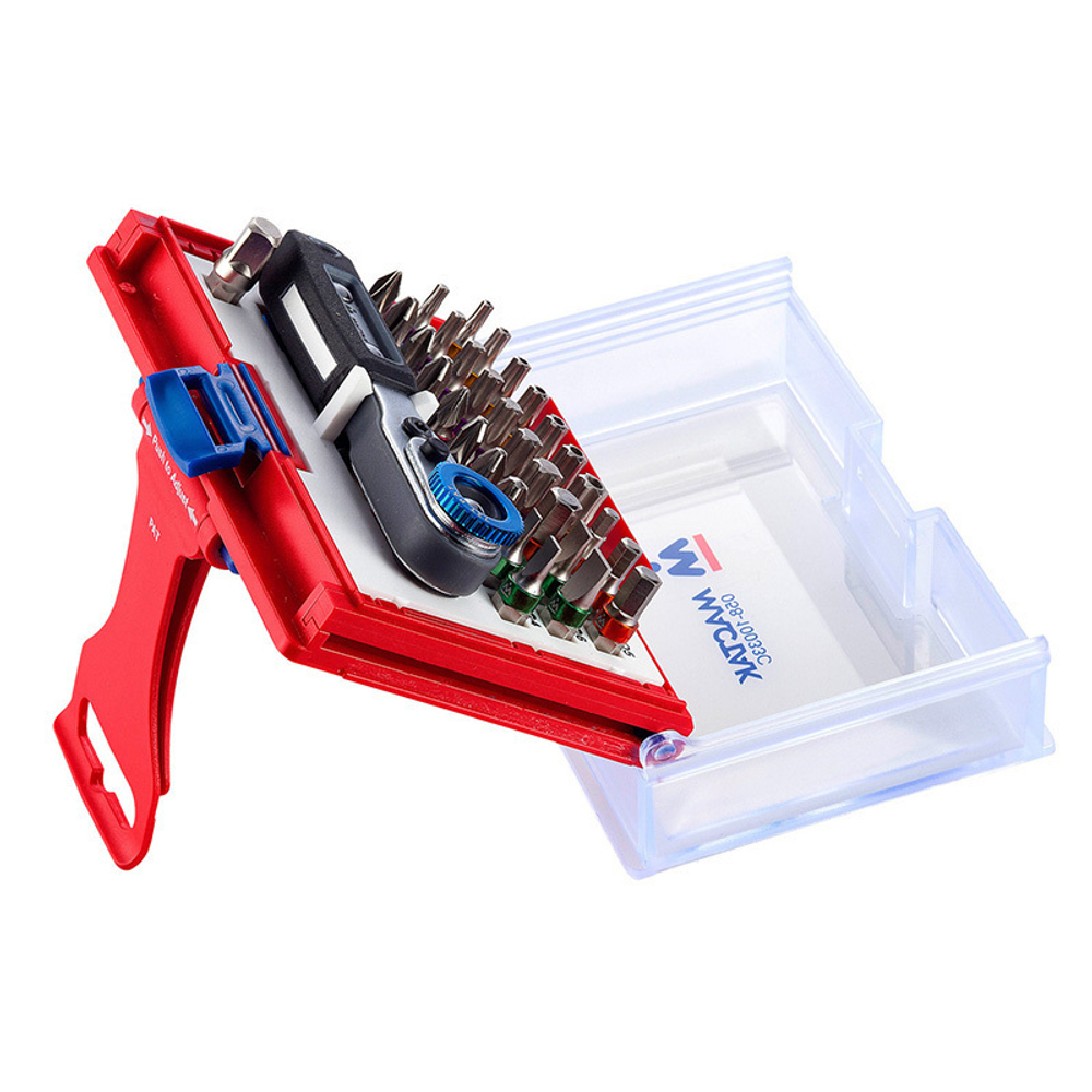 МАСТАК (058-10033C) Набор вставок (бит) 1/4", TORX, HEX, Pozidriv, Phillips, Slotted, 33 предмета