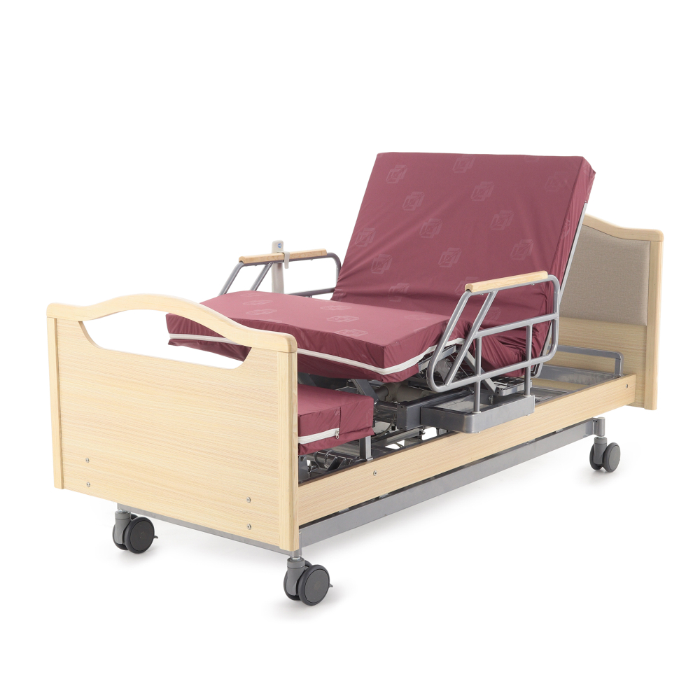 Кровать электрическая Med-Mos DB-2B с поворотным креслом в правую сторону (светлое дерево)