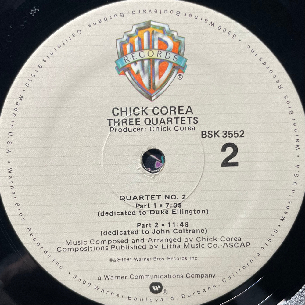 Chick Corea ‎– Three Quartets (США 1981г.)