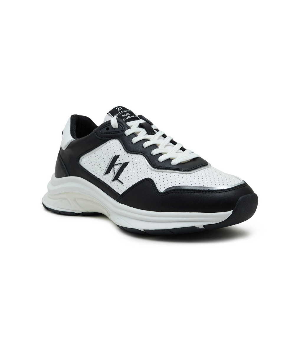 Кожаные кроссовки lux finesse monogram Karl Lagerfeld - черный(KL53165C)