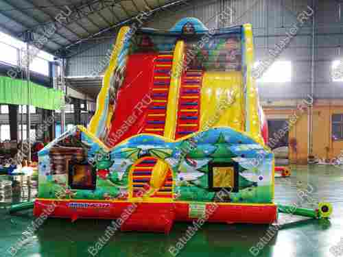 Большой надувной батут-горка "Сказочные богатыри" 13*7*10 м